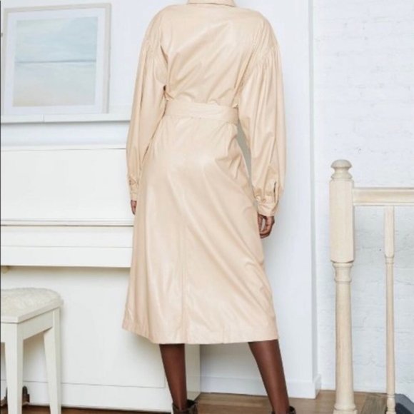 Prologue Long Sleeve Faux Leather Shirtdress - Picture 2 of 11